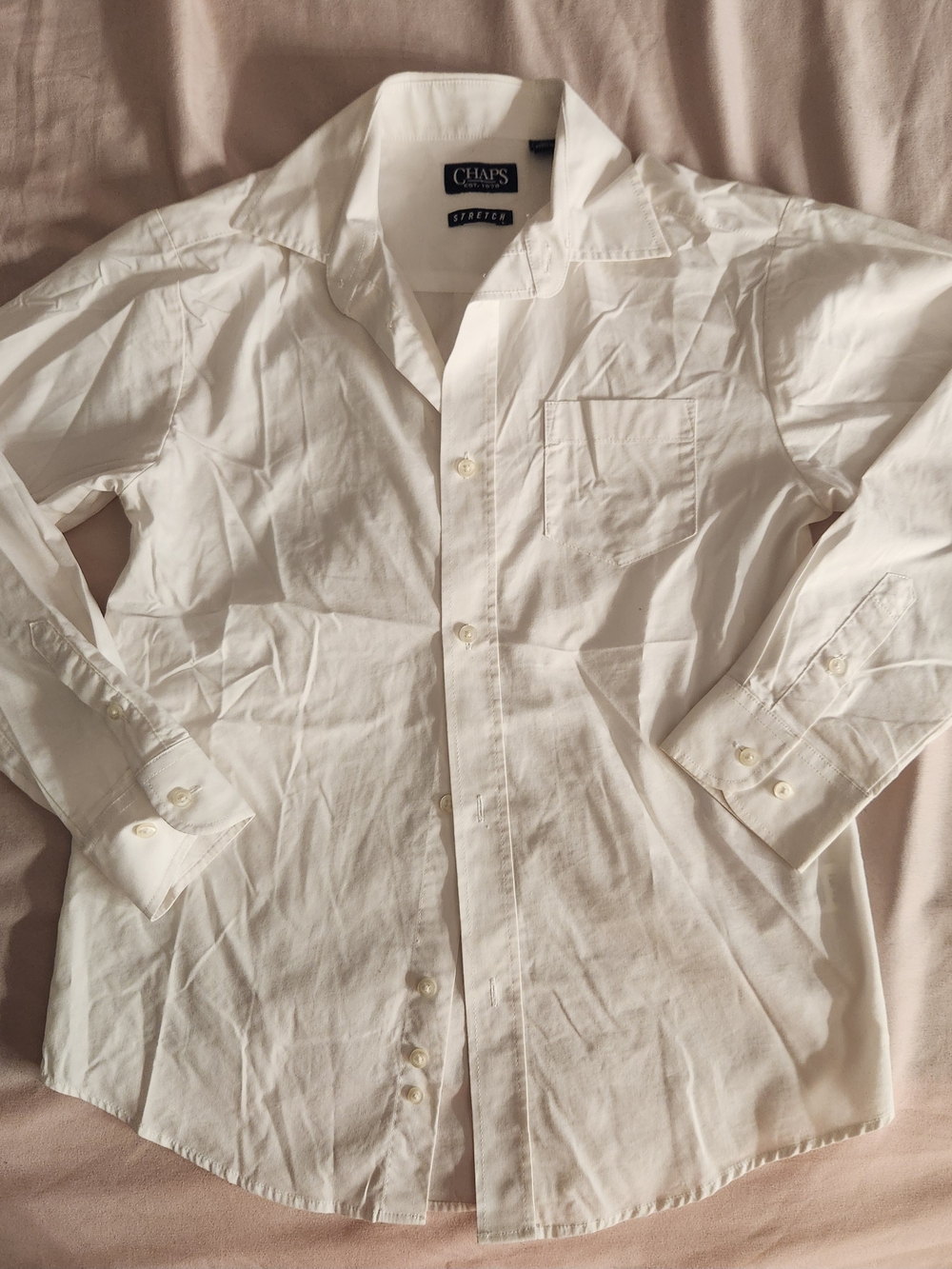 Chaps White Classic Button-Down Boy's Shirt